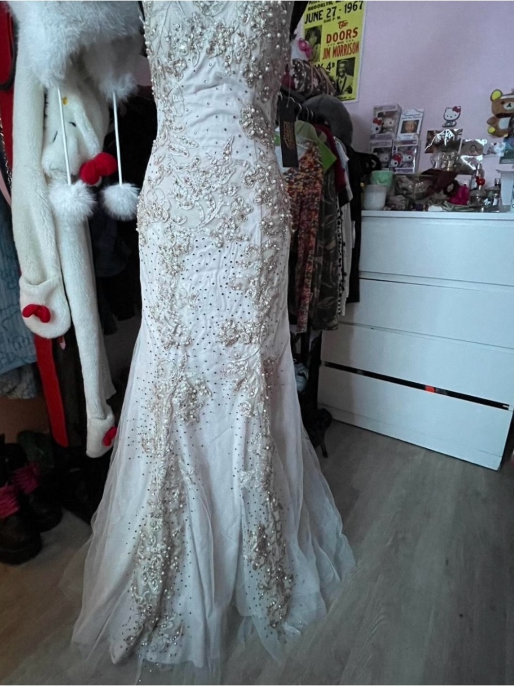 Aria Ivory Beaded Prom Gown